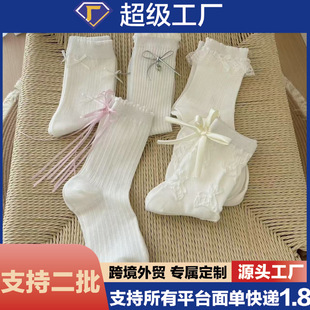 Summer brand cute lace high quality socks with bow, Korean style