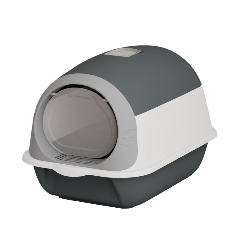 Super gran totalmente cerrado gato arena cajón plegable anti-cabucha exterior inodoro para gatos jóvenes con cubierta de heces de gato