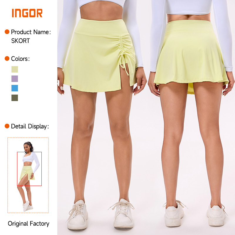 Summer New Anti-slip Two-piece High Waist Tennis Skirt Badminton Golf Breathable Fitness Half-length Sports Skirt