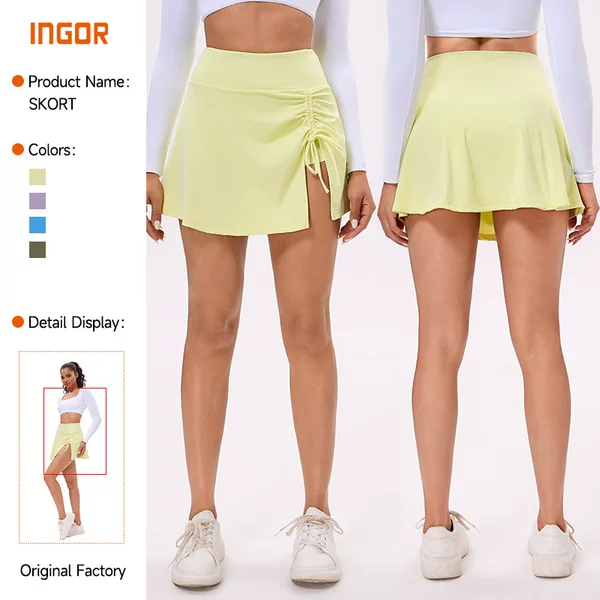 Summer New Anti-slip Two-piece High Waist Tennis Skirt Badminton Golf Breathable Fitness Half-length Sports Skirt