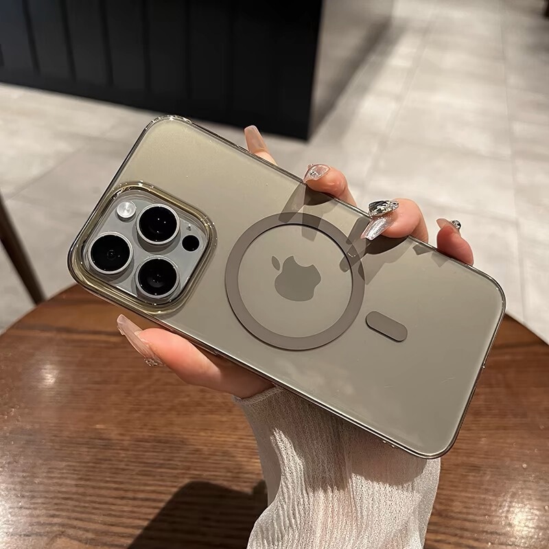超薄透明磁吸硬壳适用iPhone16promax手机壳苹果17简约13高级感14|undefined