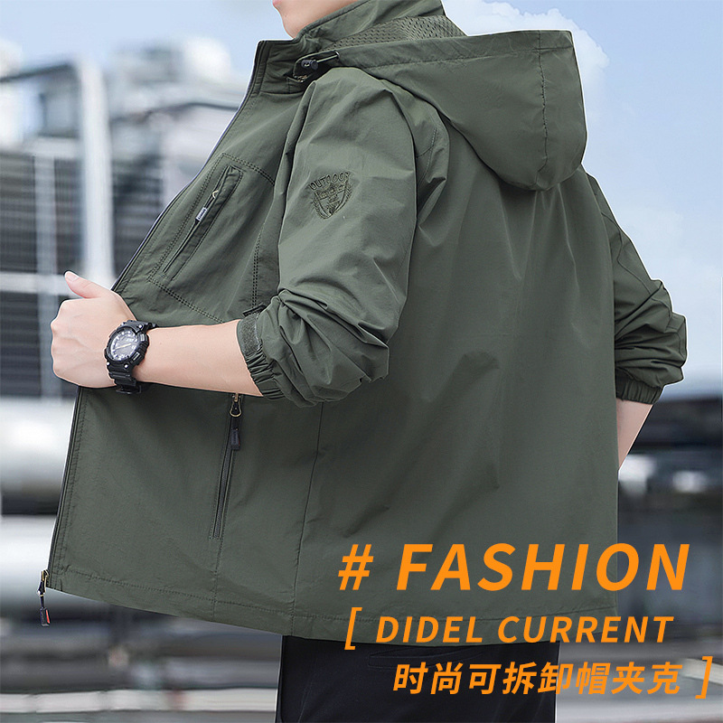 Cross-Border Outdoor Jacket Windproof and Waterproof Men's Jacket Spring and Autumn Amazon Casual Loose Work Jacket for Men