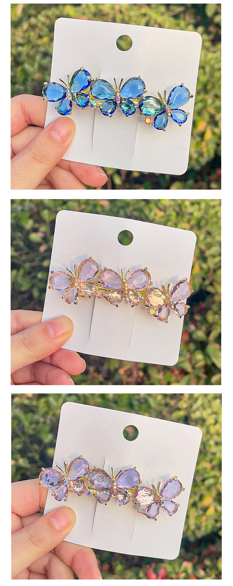 30g Weight Hair Clip Hair Accessories Type Rhinestones Inlay Material 1 Piece Quantity Holiday, Daily Occasion Women's Simple Style Classic Style Butterfly Zinc Alloy Inlay Rhinestones Hair Clip