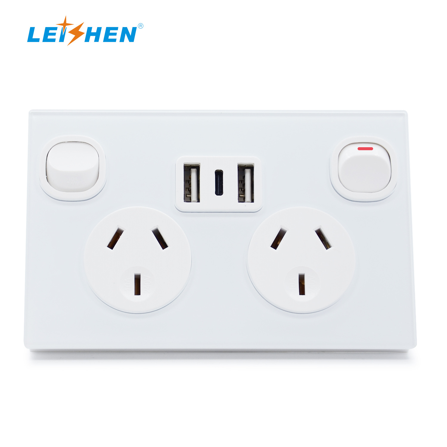 钢化玻璃面板暗装墙壁插座   家用高档时尚插座 SAA