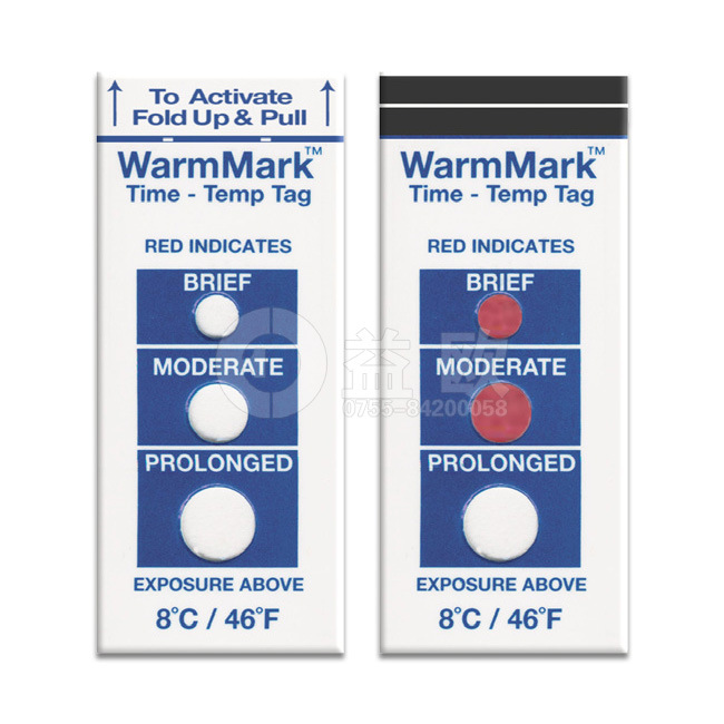 DeltaTRAK 51013 冷藏疫苗时间温度指标签条 WarmMark 0°C/32°F