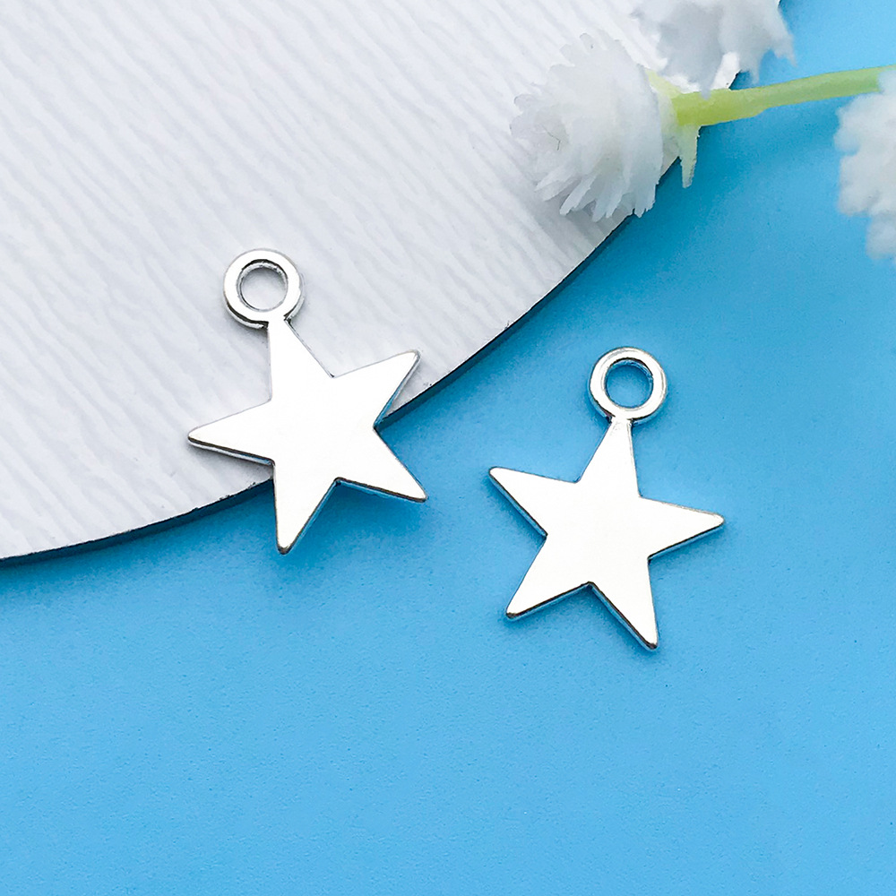 1 고대 실버 오각형 별 12x15mm-11202-0.5g