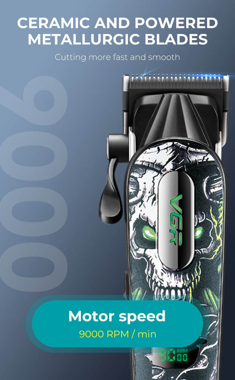 Professional Electric Hair Trimmer With Digital Display 9000rpm_voghion.com
