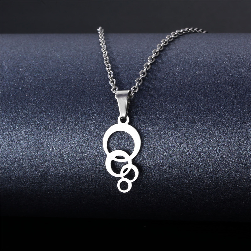 Cross-border Sold Jewelry Supply Personality Stainless Steel Flower Heart Clavicle Chain Necklace Female Geometric Accessories Pendant Wholesale display picture 48