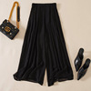 Solid silk wide leg pants