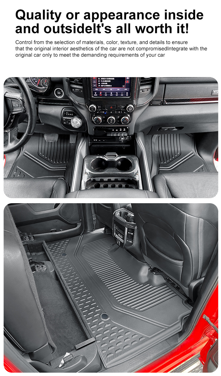 Suitable for 19-24 Dodge Ram 1500 Car Floor Mats Waterproof and Fully Environmentally Friendly Tpe Floor Mats