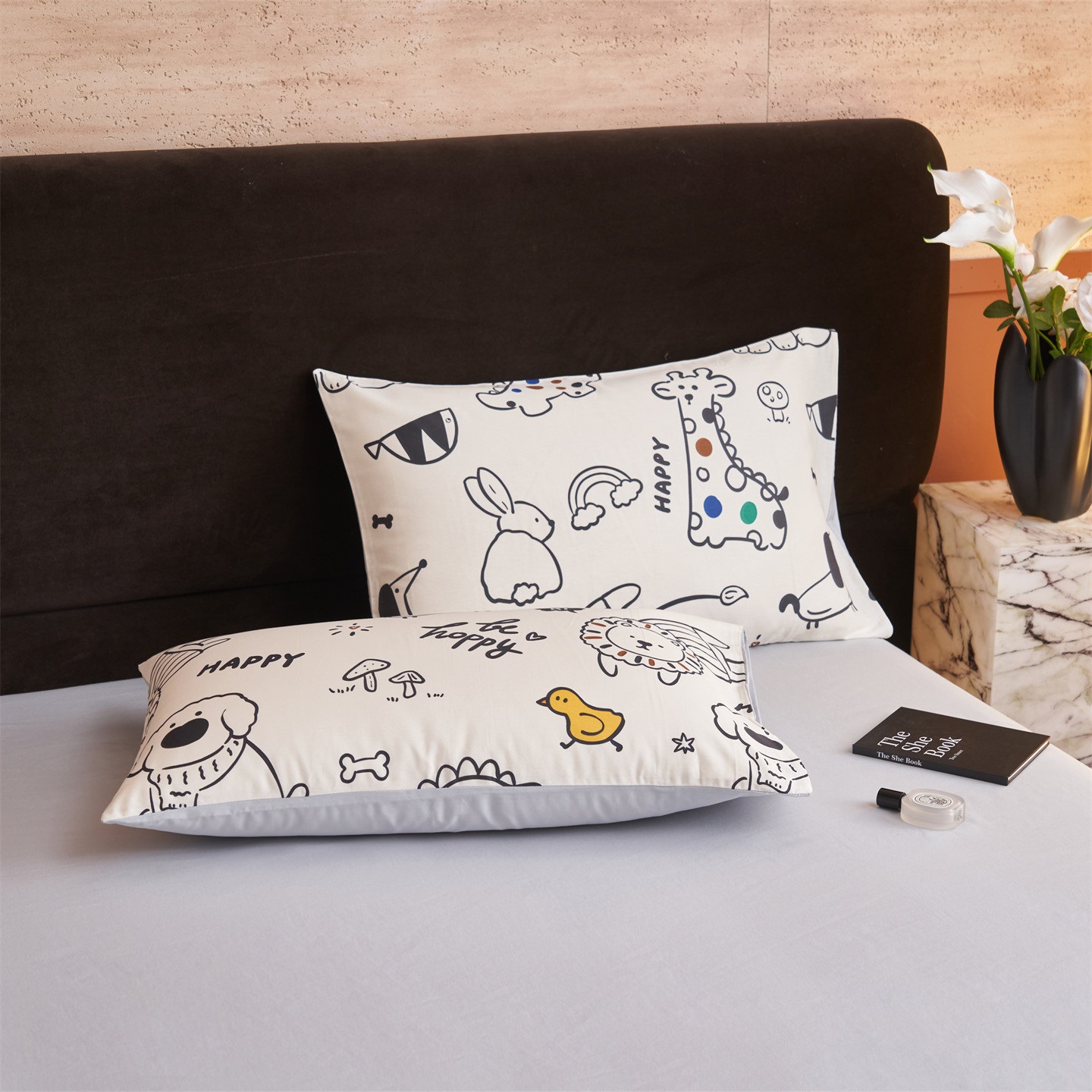 Printed Pure Cotton Four-piece Bedding Set With Duvet Cover And Sheet_voghion.com