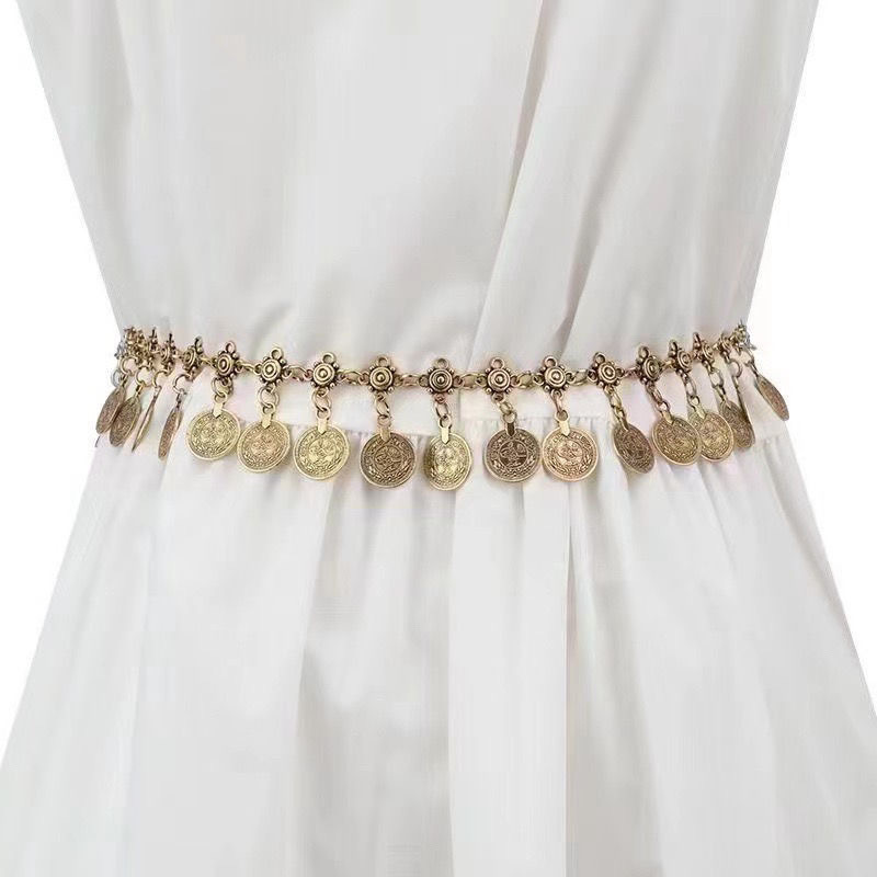 Bohemia retro plata metal mariposa cinturón cinturón de nicho accesorios de estilo nacional vestido