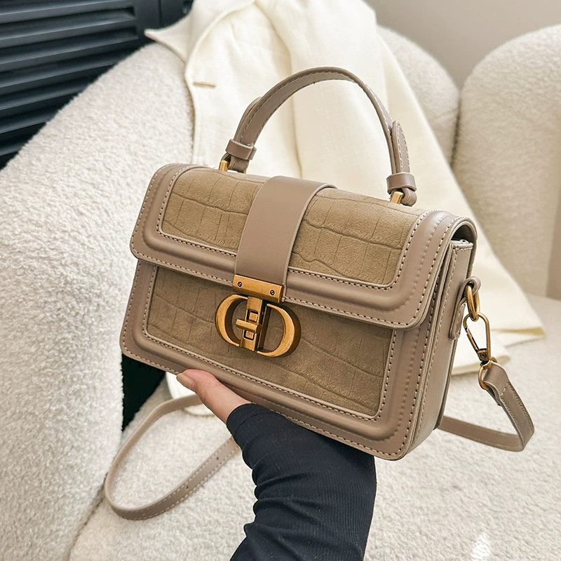 Handheld shoulder bag, retro one-shoulder phone bag with top handle and adjustable strap