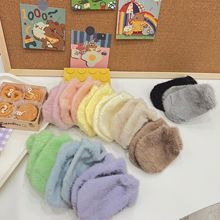 宝宝浅口船袜纯色袜加厚绒款袜套 保暖地板学步袜点胶婴幼儿袜子