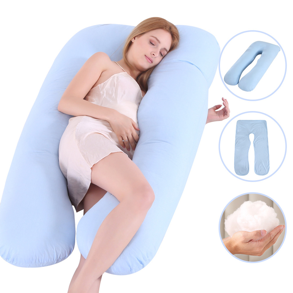 Cross-border U-shaped Cotton Pillow for Pregnant Women Supporting Back, Legs, Abdomen, Waist Pillow Multifunctional Waist Protection, Side Sleeping Pillow Core