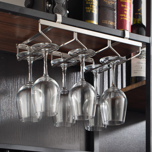 Upgraded Nail-free 304 Stainless Steel Wine Cup Rack High-legged Cup Rack Inverted Hanging Cup Rack Punch-free Guaranteed for 30 Years