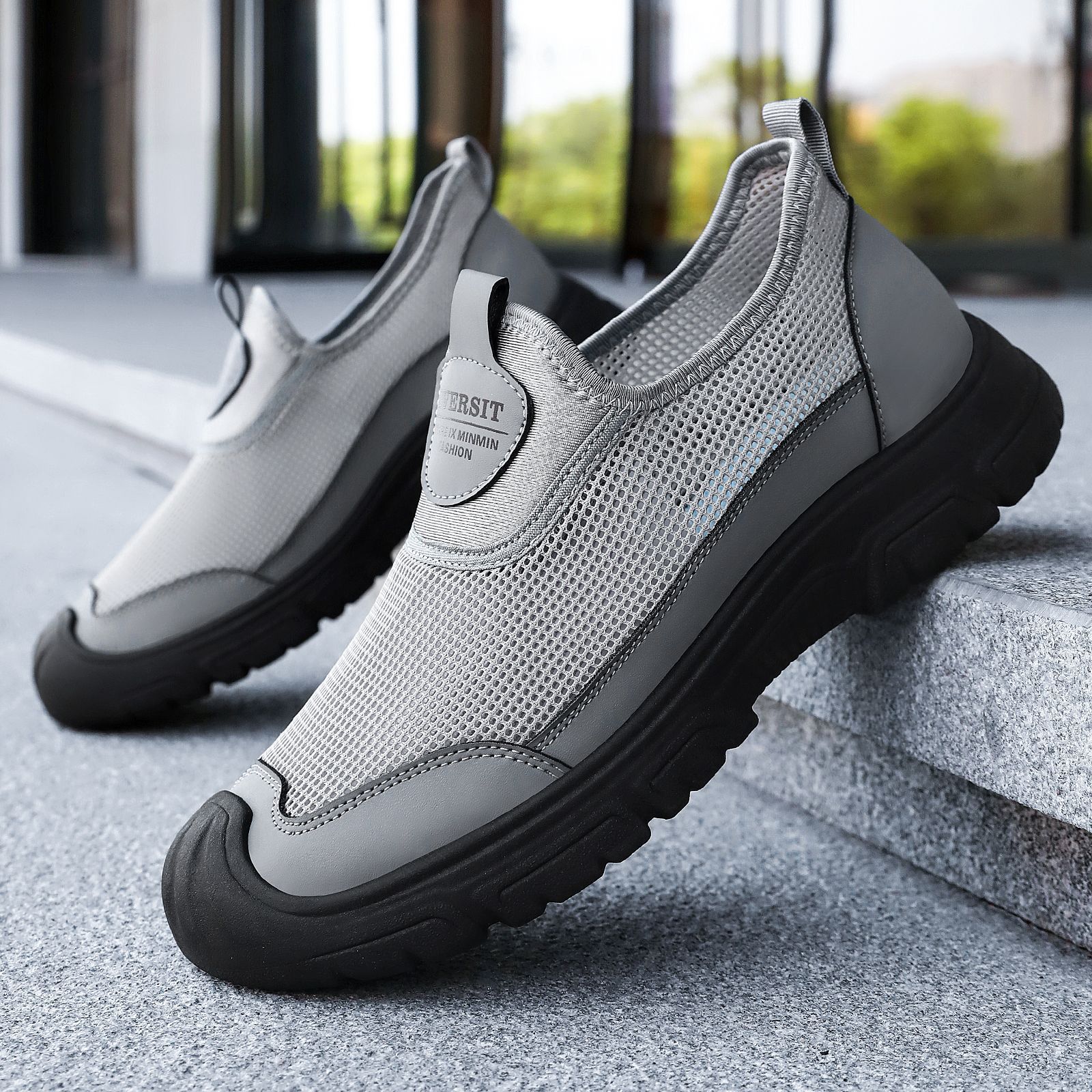 Zapatos de hombre, zapatos casuales, malla de verano, zapatos individuales transpirables, zapatos deportivos ligeros, zapatos de moda de todo fósforo, zapatos de papá de suela blanda