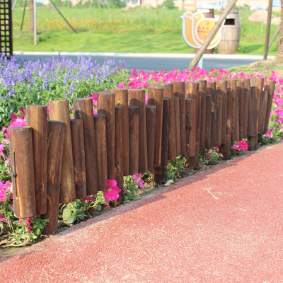 碳化防腐木栅栏围栏户外实木花园插地护栏庭院装饰花坛小篱笆木桩|ms