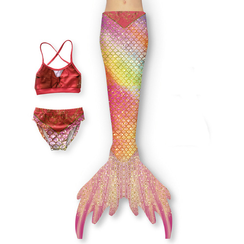 Children Mermaid Swimwear Mermaid Brastraps Fish Tail Girls Princess Dress Costume