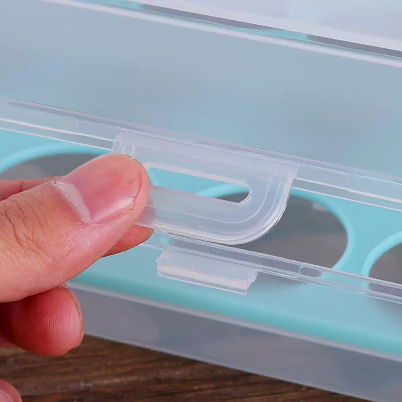 Kitchen 15 grid egg box refrigerator fresh -keeping storage box Portable picnic egg storage box plastic egg box