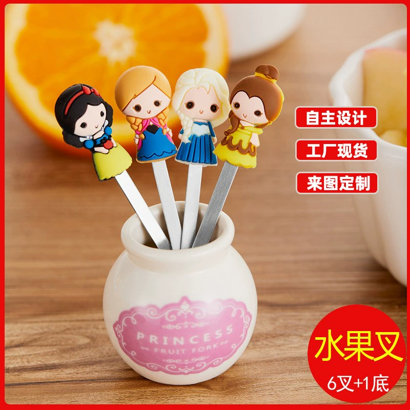 Нержавеющая сталь Фруктовая вилка Детский набор креативный милый мультяшный маленький вилка детское домашнее безопасное фруктовое палка