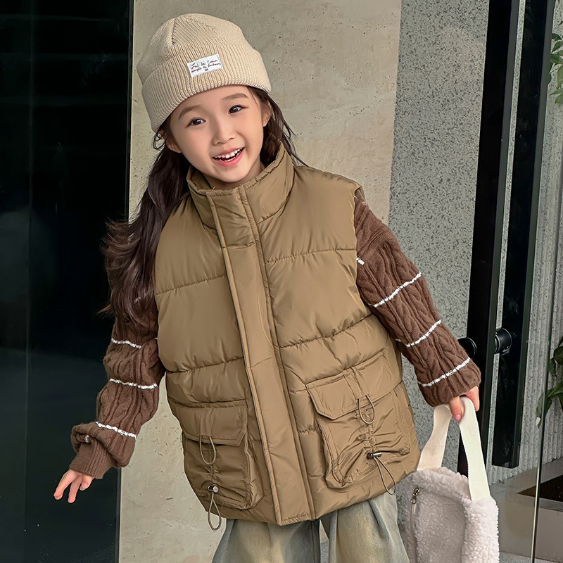 2024 invierno nuevo bebé infantil universal niñas y niños chaleco de calzado para niñas herramientas de calentamiento de algodón grueso abrazadera de caballo de moda