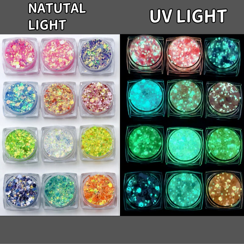 Amazon Hot Luminous Gel Sequins Skin Hair Direct Application Night Shop Concert Makeup Glitter Sequins