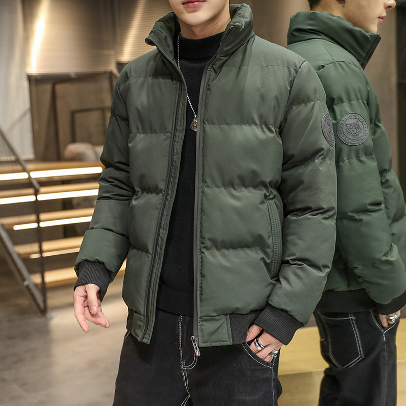 Chaqueta de algodón con cuello alto para hombre, talla grande, para invierno, 2022, marca de moda, abrigo corto y grueso de algodón, ropa exterior cálida de invierno para hombre.