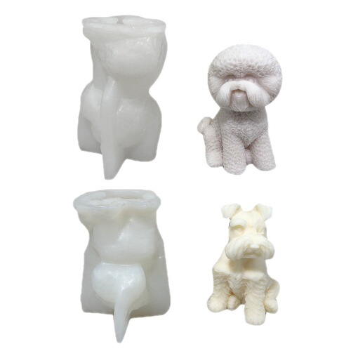 Serena Bichon Frize Puppy Scented Candle Diffusing Stone Silicone Mold DIY Teddy Dog Plaster Mold Ornament