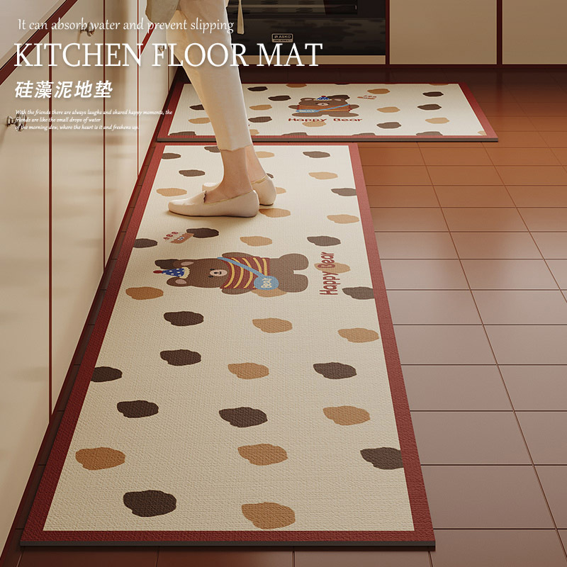 Cartoon High-End Diatom Mud Floor Mat, Stain-Resistant and Easy to Care For, Long Household Foot Mat, Water-Absorbent and Non-Slip Kitchen Floor Mat Cartoon High-End Diatom Mud Floor Mat, Stain-Resistant and Easy to Care For, Long Household Foot Mat, Water-Absorbent and Non-Slip Kitchen Floor Mat