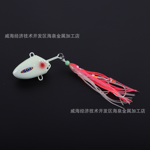 Cross-border sea fishing hairtail big thing luminous lead head hook Yanyuetou Tianya hook swordfish squid 9016 iron plate double hook