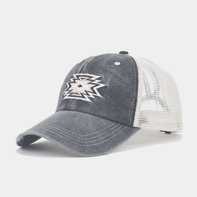 Letter Pattern Summer Season Unisex Retro Letter Embroidery Curved Eaves Baseball Cap