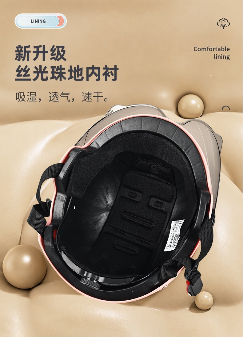 New national standard 3C electric vehicle helmet, motorcycle summer half helmet, smiley face design, unisex, suitable for commuting, and provides safety for electric scooters