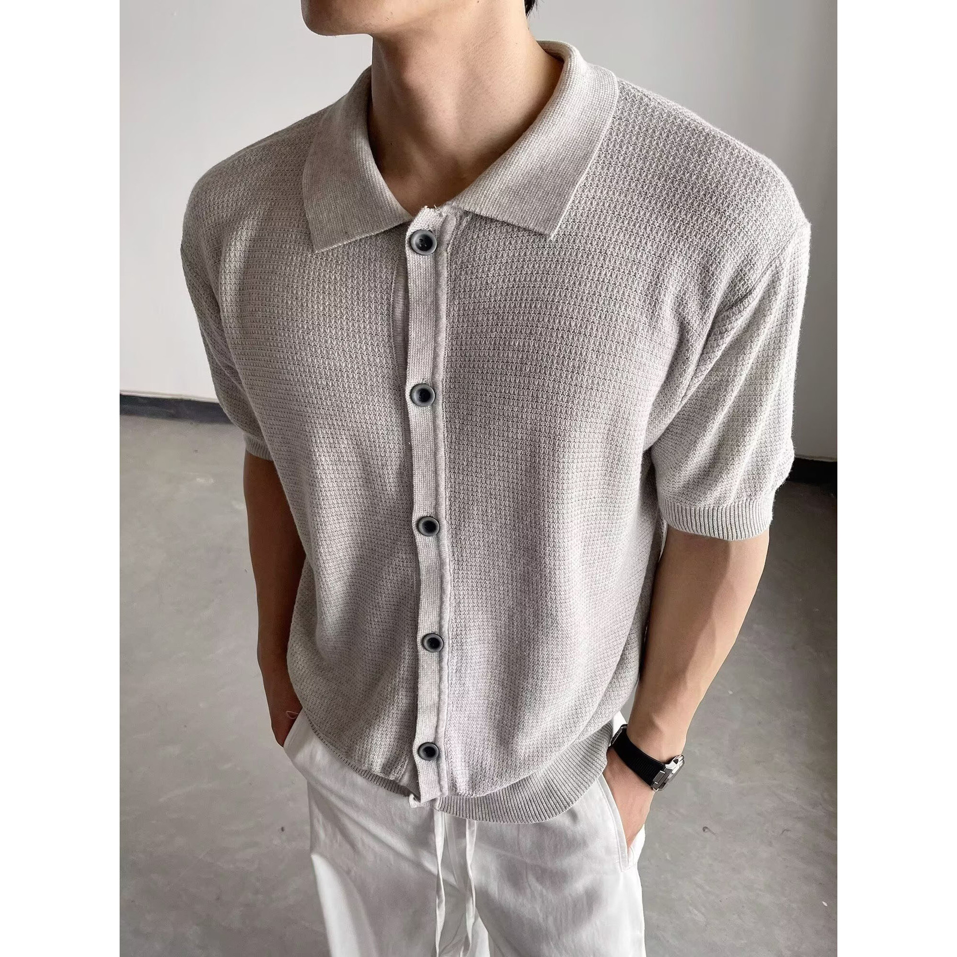 Camisas de polo de manga corta, camisetas de punto, camisetas comerciales de hielo, camisetas de verano, fábrica transfronteriza al por mayor