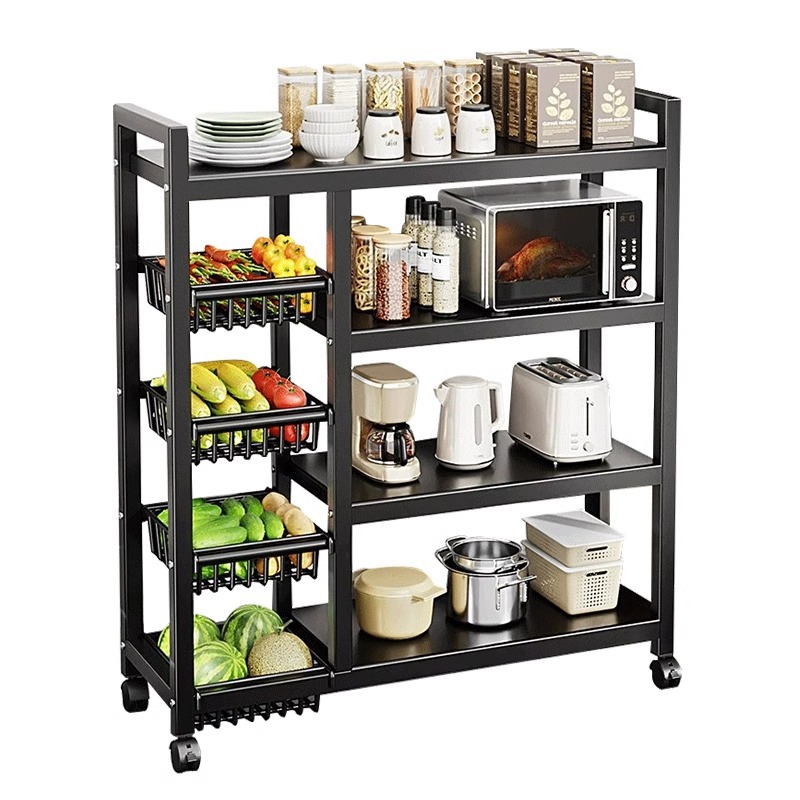 Estante de almacenamiento de cocina Estante de almacenamiento de vegetales domésticos multicapa Estante de almacenamiento de artículos múltiples multifuncionales Estante de almacenamiento de bocadillos contra la pared