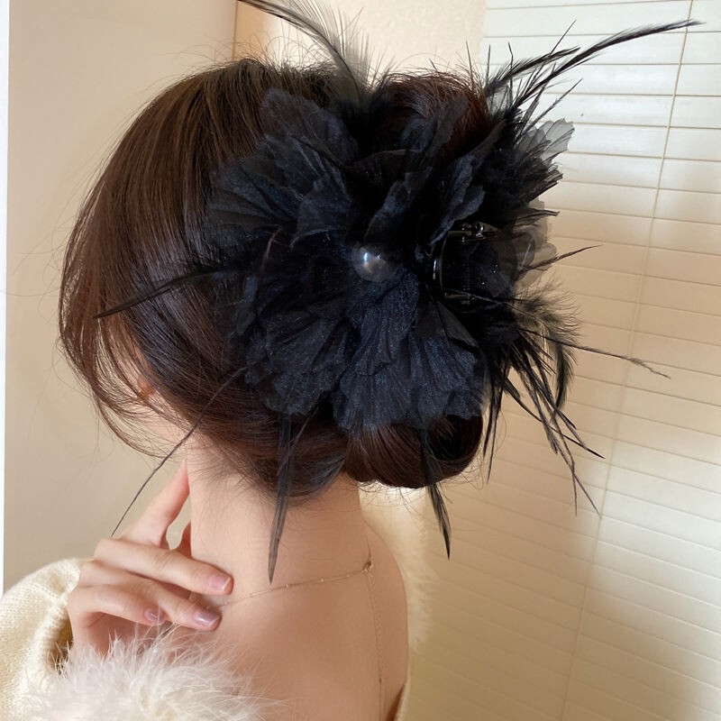 工場直販スーパーフェアリーフラワーグリッパー、高級ヘアアクセサリー、女性用多用途サメクリップ、後頭部用スイートヘアクリップ|undefined