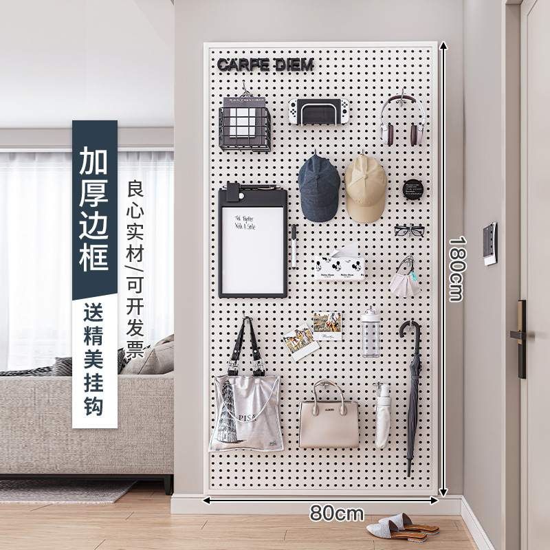 Tablero de agujero de metal, estante de pared, entrada, colgante de pared, decoración de almacenamiento, estante de exhibición de sala de estar de estilo antiguo