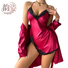 批发新款女士家居服性感吊带睡裙睡袍女夏情趣睡衣套装秋季跨境