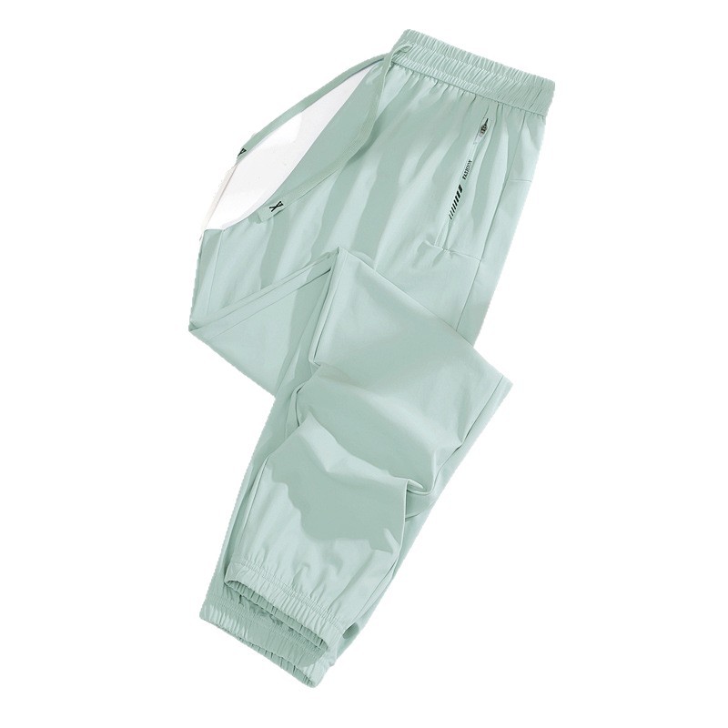 2025 Summer New Sunscreen Ice Silk Quick-drying Pants Couple Thin Sports Men's and Women's Draping High Elastic Casual Pants