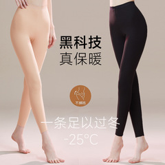 062玻尿酸秋冬抗菌打底裤螺纹加厚无痕保暖裤羊绒蚕丝紧身长裤女
