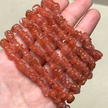 天然樱桃红南红随行手串不规则碎石DIY文玩手链项链隔珠配珠红翡
