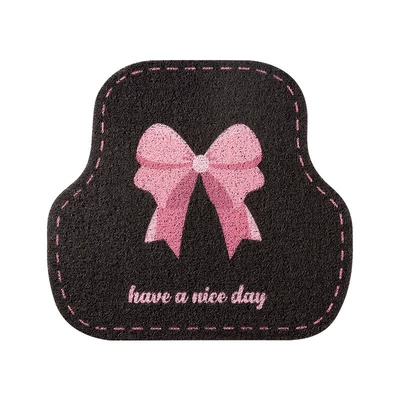 floor mats, universal single-piece driver's, Universal Foot Pad - pink-silk-loop-floor-mat-1black