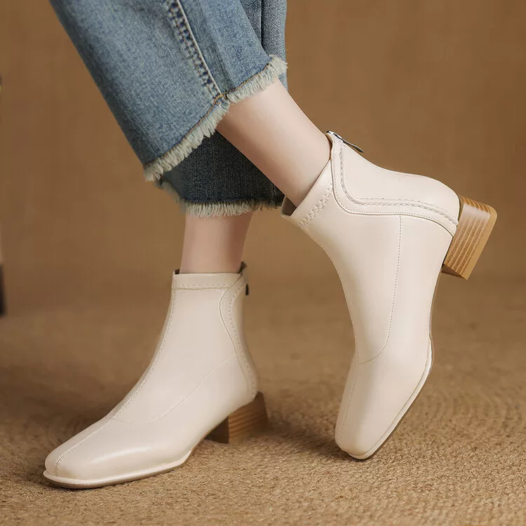 Martens, denim boots, autumn, mid-length, plus size