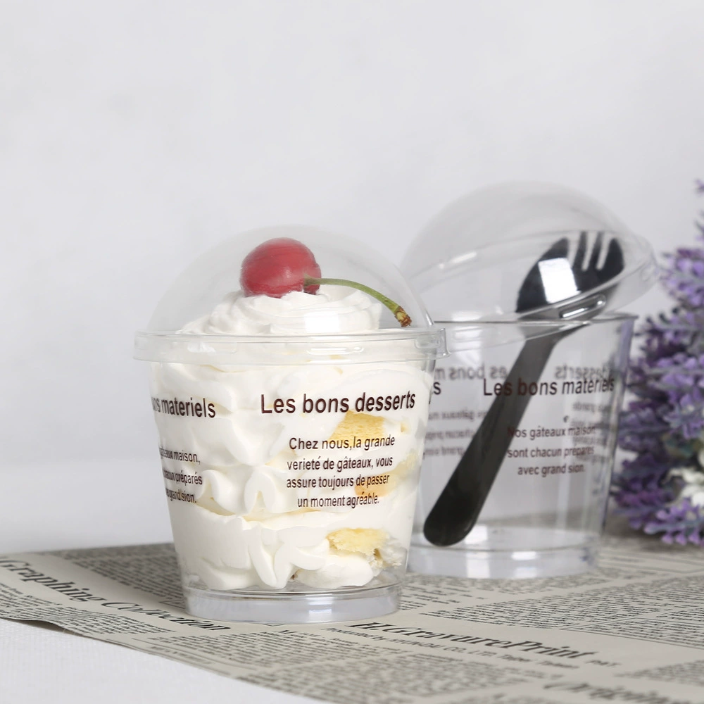 Mousse Cup Delivery Cup Cup Cup Covering Plastic Tiramisu Cup Fruit Pudding Wooden Cup Cake