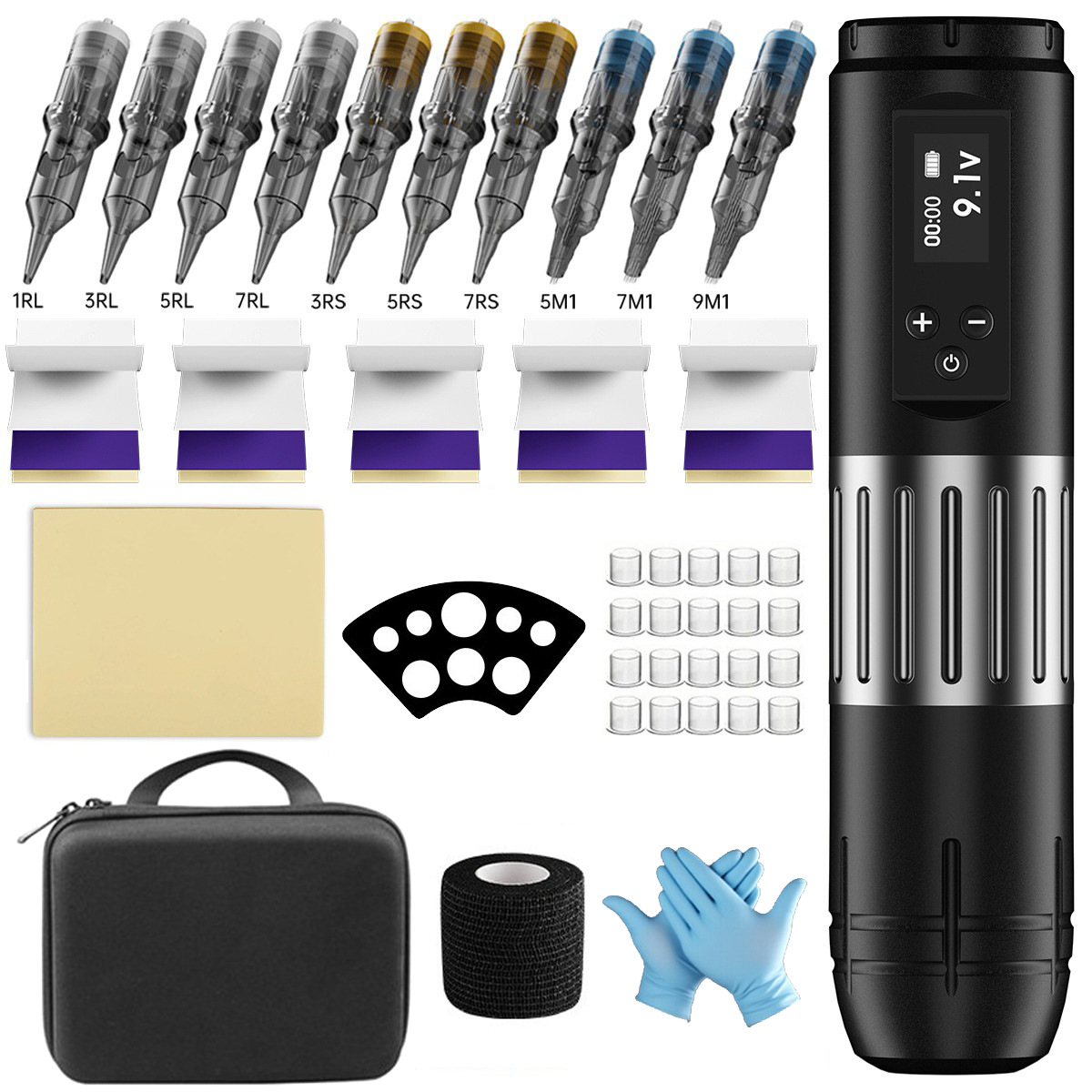 Tuffking máquina de tatuaje transfronteriza pluma de tatuaje P2 conjunto de cortar alambre máquina de motor de tatuaje comercio exterior multipantallas inalámbricas