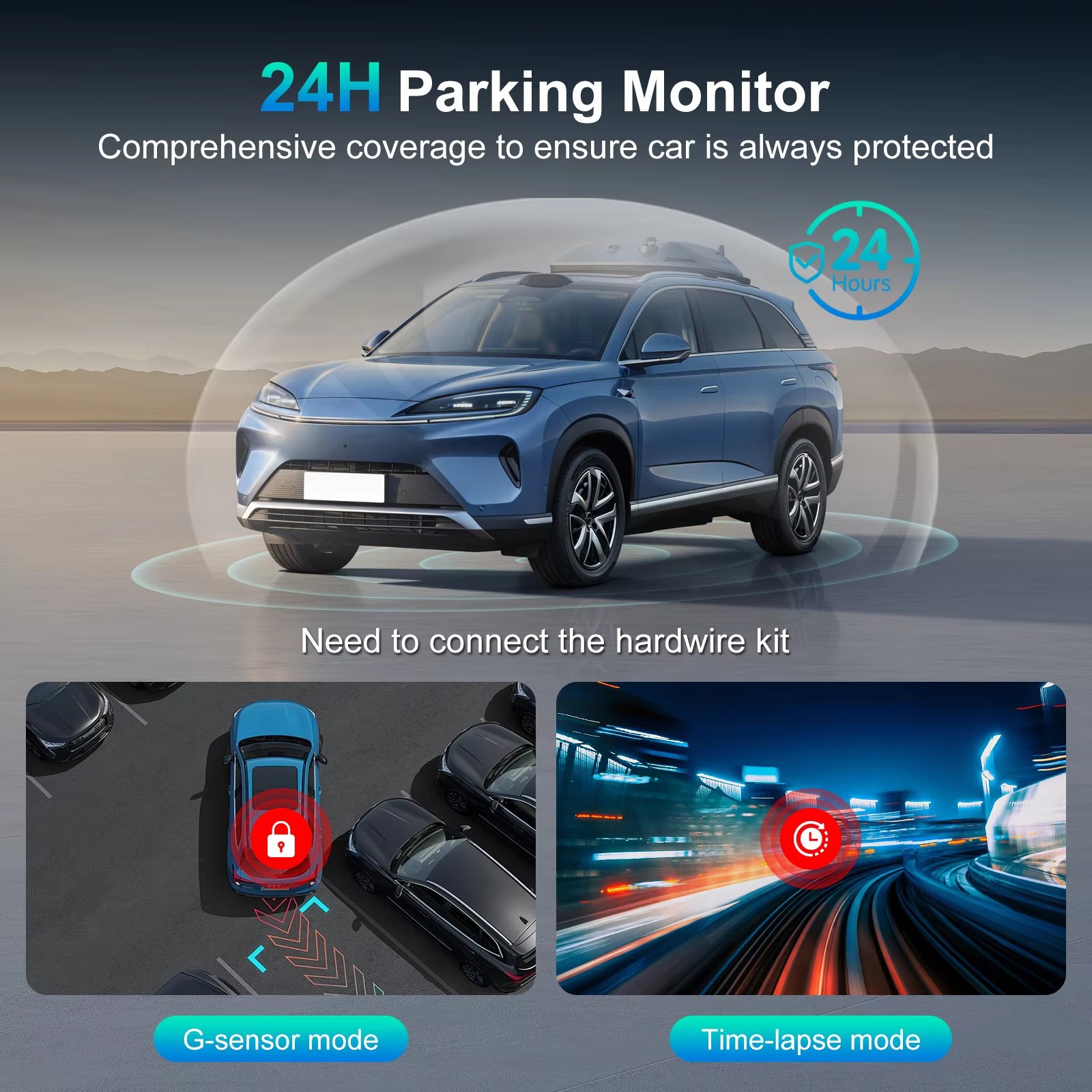 Cross-Border Driving Recorder with High-Definition Dual Lenses, Front and Rear 4K+4K, Mobile Phone Wifi Connectivity, Gps Car Recorder