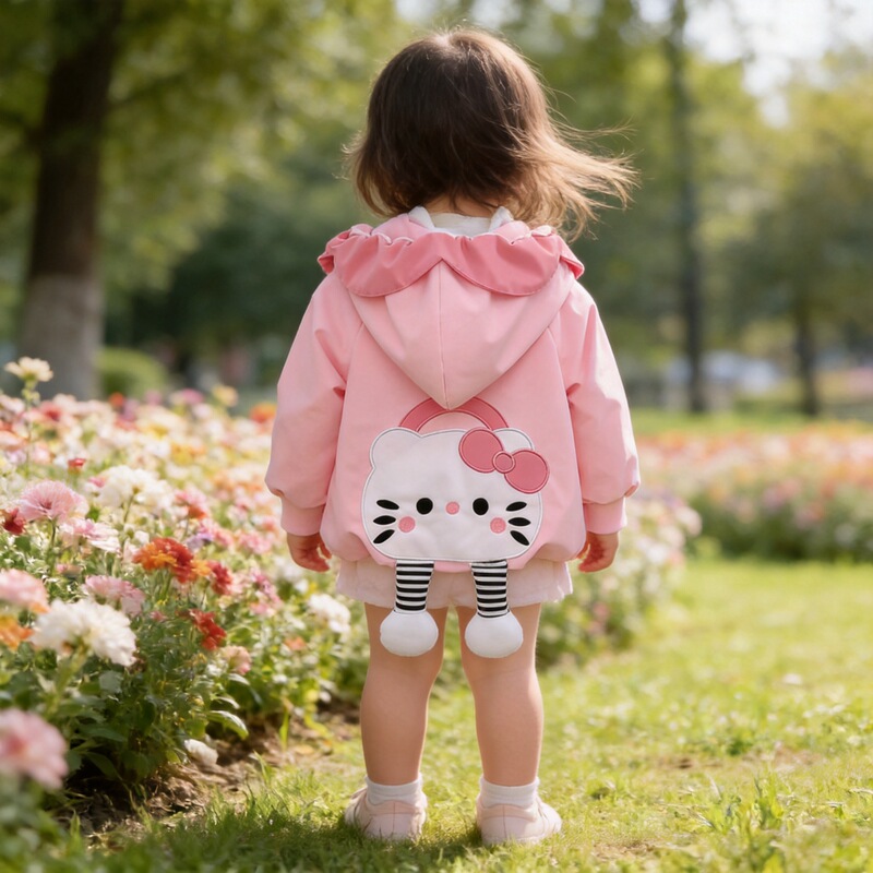 Girls' Hooded Jacket Thin Style 2026 Spring and Autumn New Children's Autumn Clothing Baby Girl Jacket Top Toddler Windbreaker