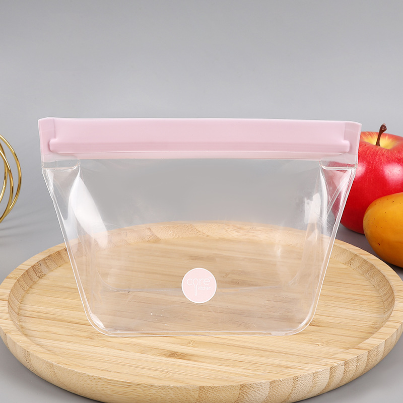 透明EVA塑料自封袋立体式化妆品防水收纳袋蔬果分类密封包装袋子