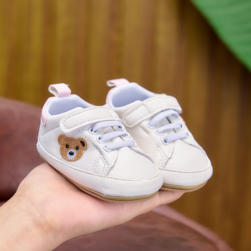 Zapatos infantiles para bebés 0 - 1 años de primavera y otoño con suela suave antideslizante zapatos blancos pequeños 0 - 6 - 12 meses zapatos casuales para bebés image 3
