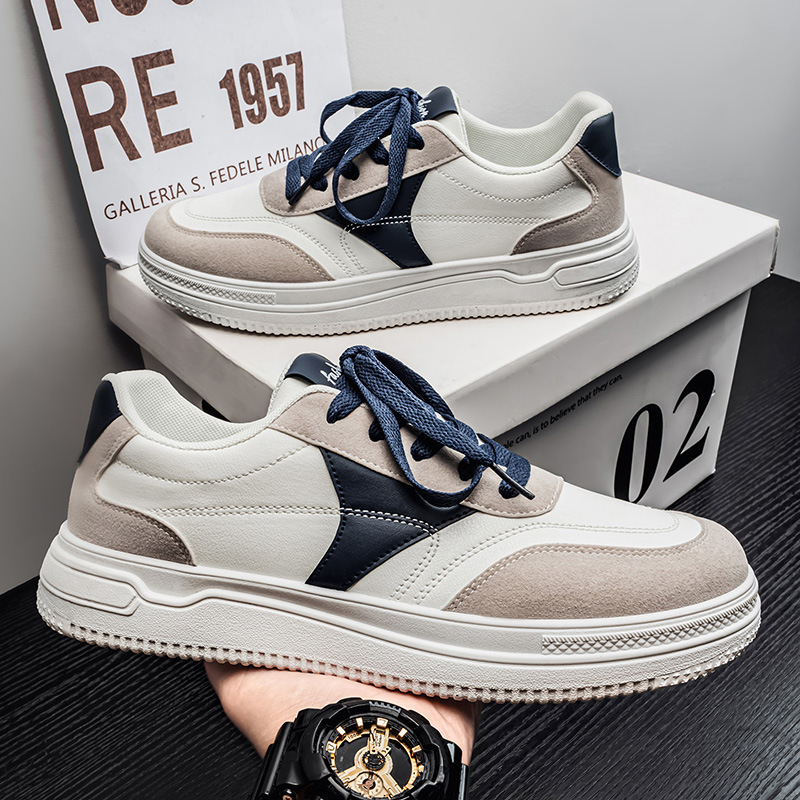 Zapatos de hombre nuevos 2025 deportes casuales de verano coreanos tendencia versátil nicho suave para hombres zapatos de skate de altura baja